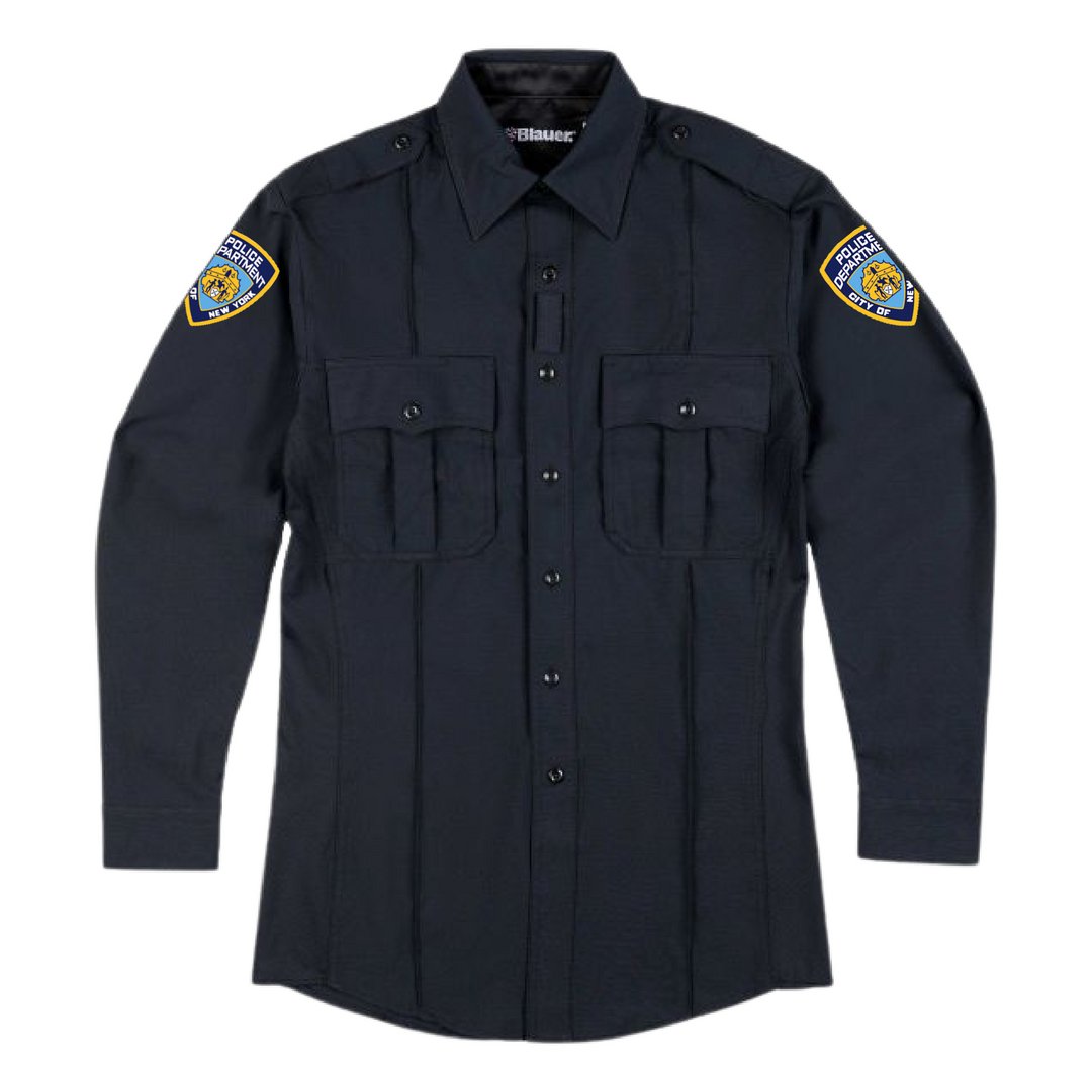 nypd gear Blauer Long Sleeve NYPD FlexRS Super Shirt with NYPD patches – Harriman Army-Navy