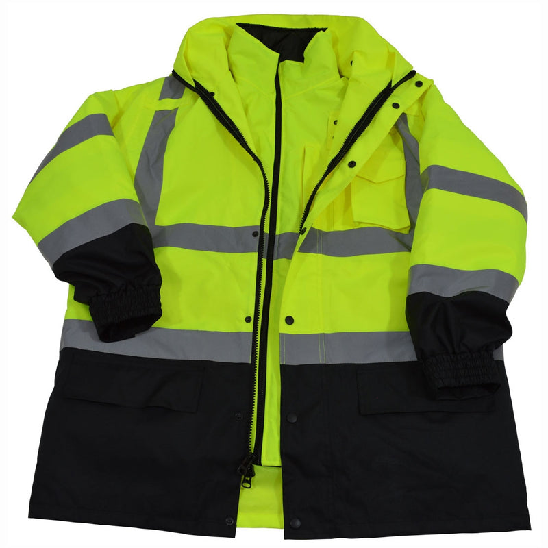 Hi Vis Class 3 6 IN 1 Waterproof Winter Coat