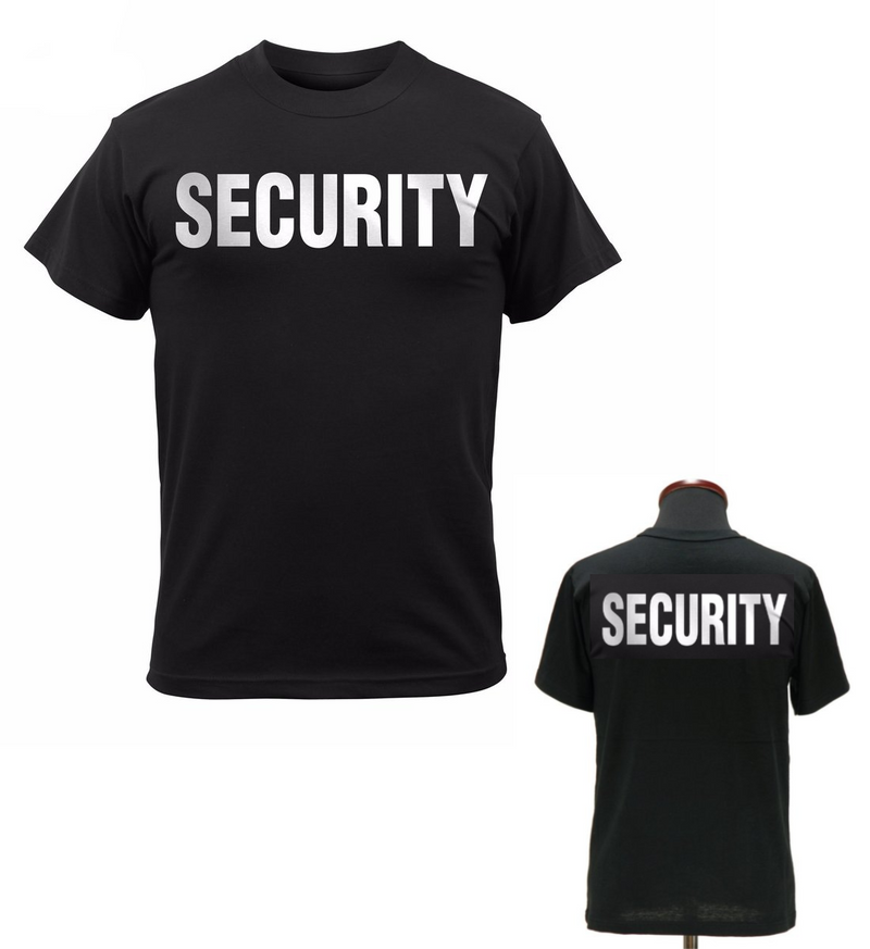 2 Sided Reflective Security T-Shirt | Black
