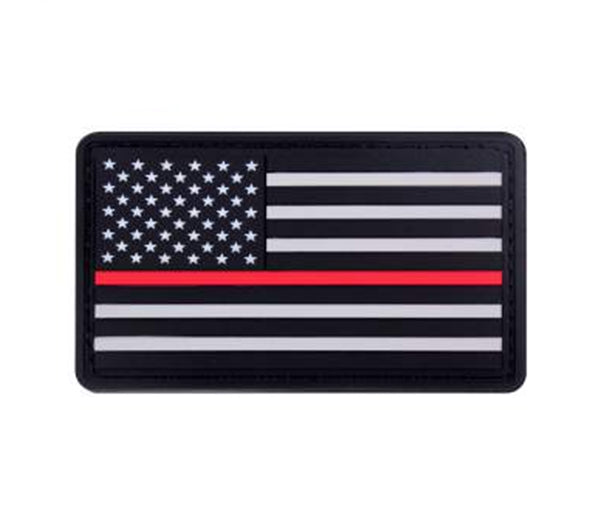 Thin Red Line Rubber Flag Patch | Velcro