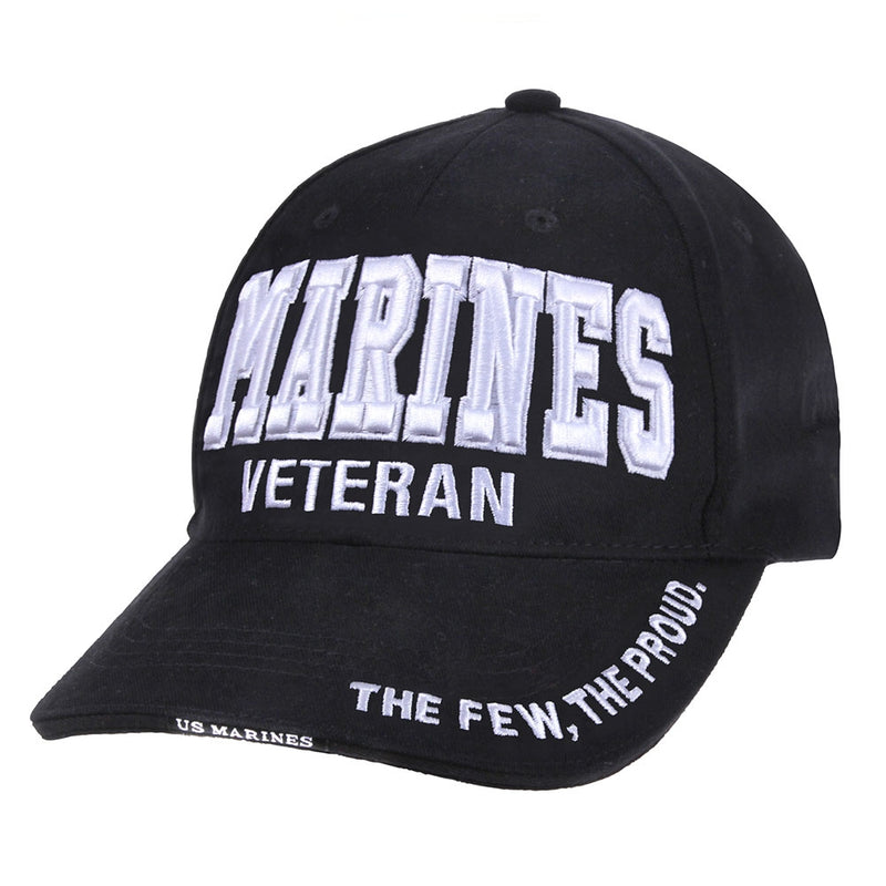 Black Deluxe Marines Veteran Low Profile Cap