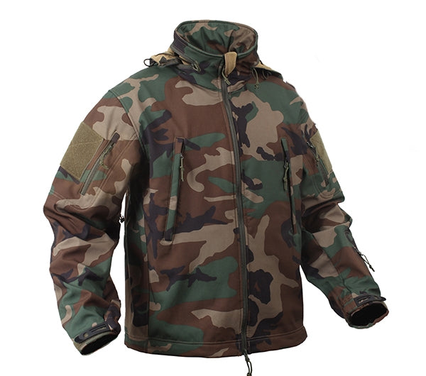 Special Ops Tactical Soft Shell Jacket w Removable hood.  | Multiple Colors Camo & Solid