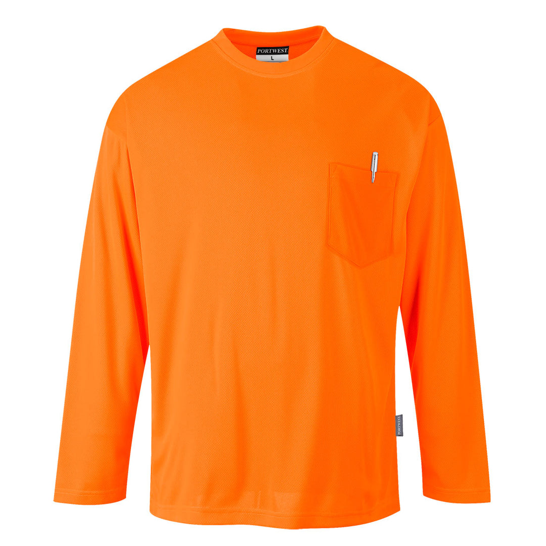 Long Sleeve Hi-Vis Pocket Tee | Orange or Yellow
