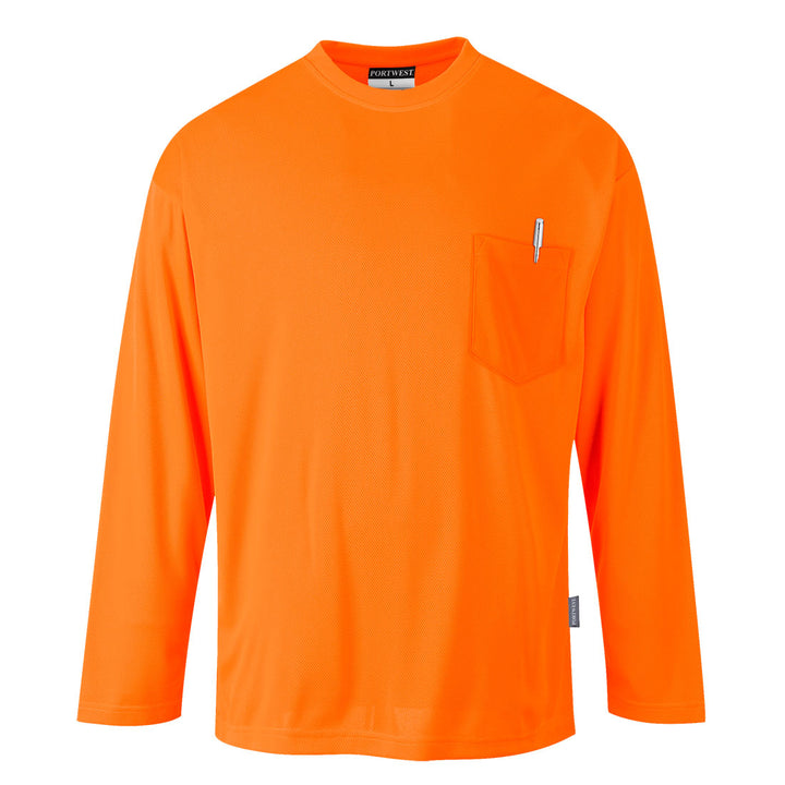 Long Sleeve Hi-Vis Pocket Tee | Orange or Yellow