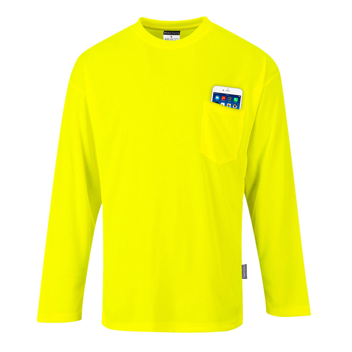 Long Sleeve Hi-Vis Pocket Tee | Orange or Yellow