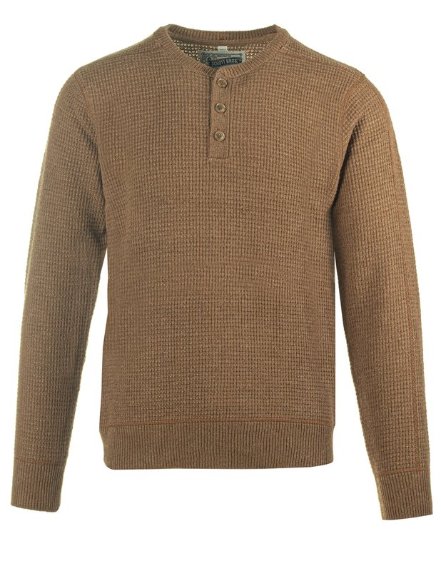 3 Button Wool Blend Henley Sweater | Black or Camel