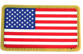 American Flag Patch Velcro | Rubber | Gold Trim