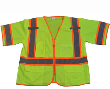 Hi Vis Class 3 Two Tone DOT Surveyors Safety Vest, Deluxe