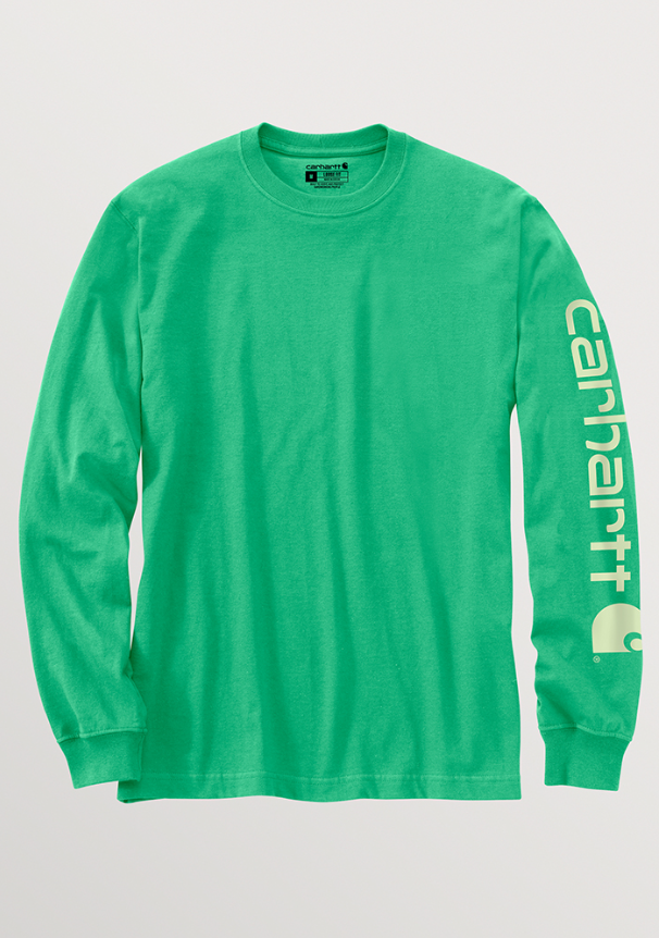 Carhartt Long Sleeve Graphic Logo T-Shirt | Malachite