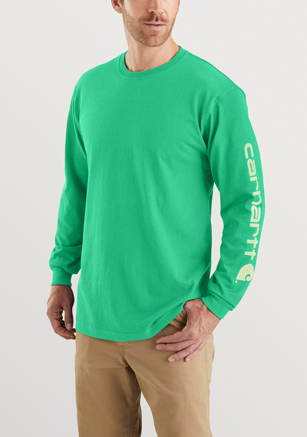 Carhartt Long Sleeve Graphic Logo T-Shirt | Malachite