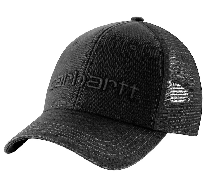 Carhartt Canvas Mesh-Back Logo Graphic Cap | Black, Fire Red