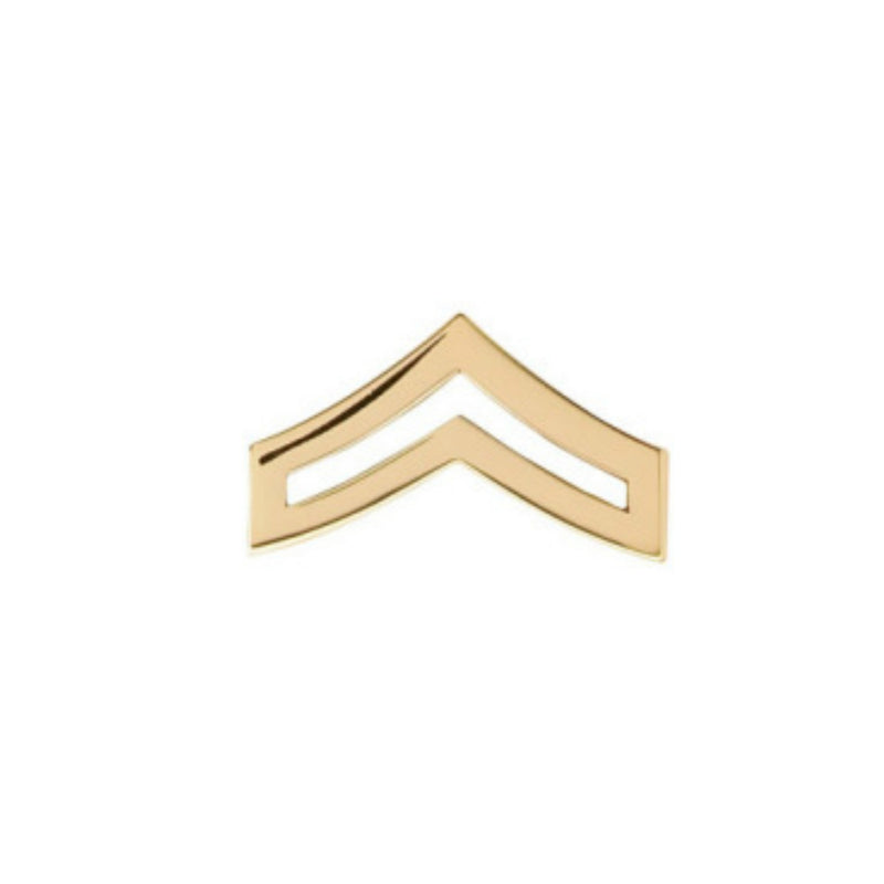 Corporal Chevron Collar Insignia | Small | Gold or Silver
