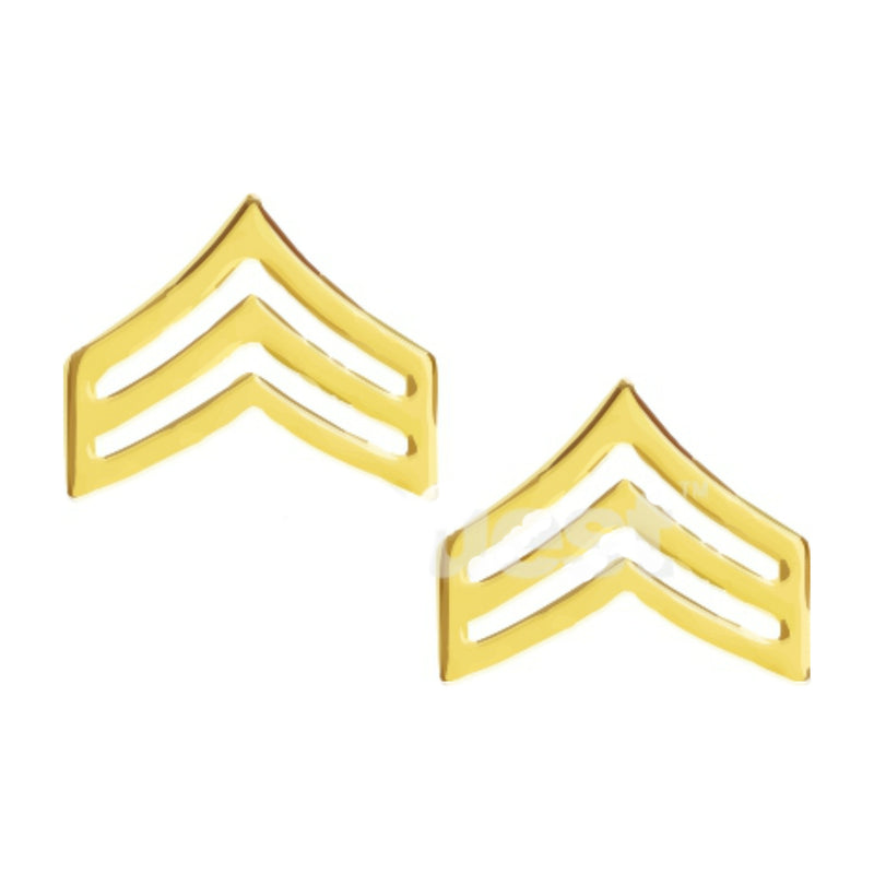 Sergeant Chevron Collar Insignia | Medium | Gold or Silver