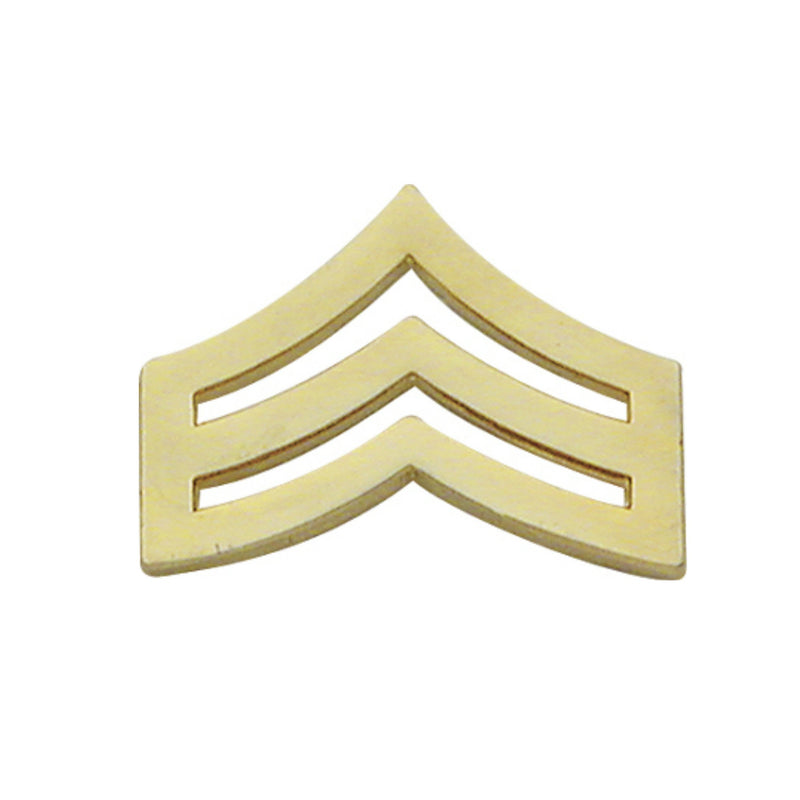 Sergeant Chevron Collar Insignia | Large | Gold or Silver