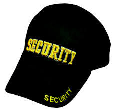 Security Stretchable Cap (3D - Gold Letters) | Navy