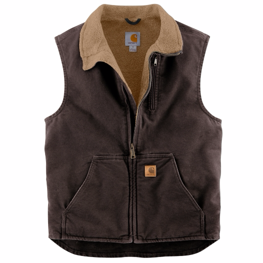 Carhartt Sherpa Lined Vest Black Navy Gravel Dark Brown Carhart Harriman Army Navy