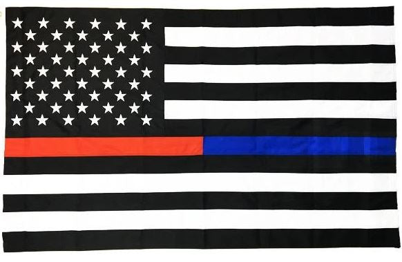 Thin Dual Line Sewn and Embroidered American Flag - 3 x 5 Feet
