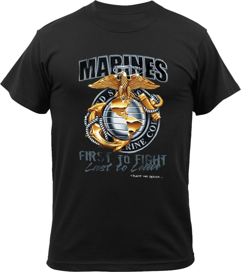 Black Ink Marines First To Fight T-Shirt