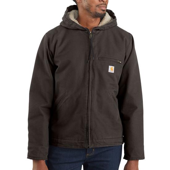 Washed Duck Jacket Sherpa Lined | Dark Brown