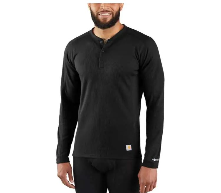 Carhartt Midweight Basic Thermal Long Seeve 3 Button Henley  | MULTIPLE COLORS