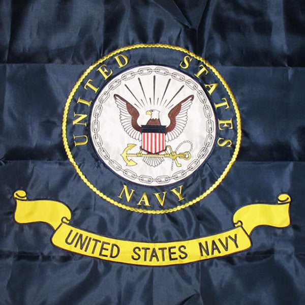 Navy Double Sided Embroidered Flag | Multiple Sizes