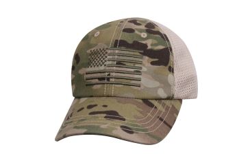 Tactical Mesh Back Cap With Embroidered US Flag | Multicam