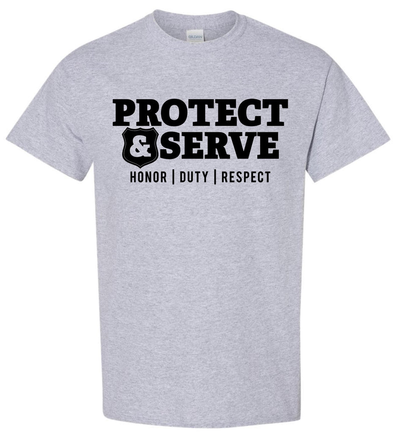 Protect & Serve Graphic Tee | Athletic Grey