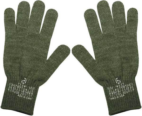 Wool Glove Liners | Green & Black