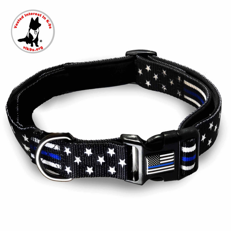 Thin Blue Line Stars and Stripes Dog Collar | Multiple Sizes